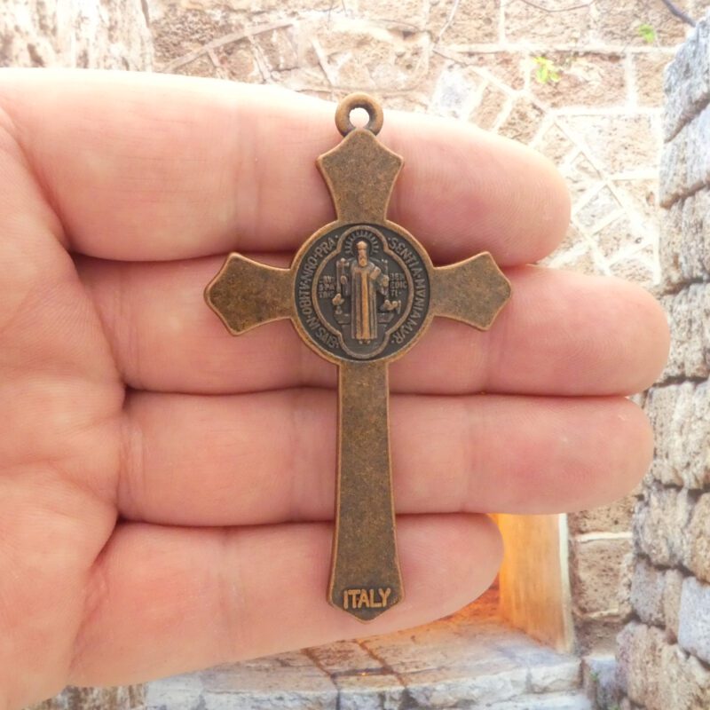 BULK 3 St Benedict Crucifix Cross Pendant Copper by TIJC SP1604B - Image 3
