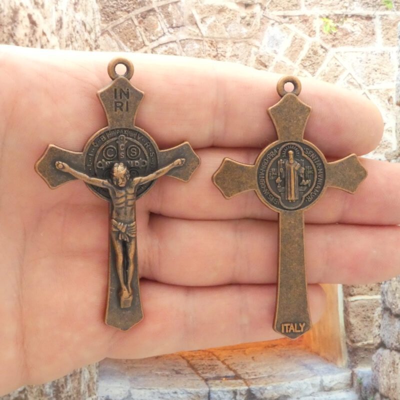 crucifix with St Benedict medal