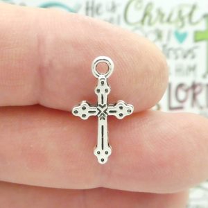 small silver cross charm