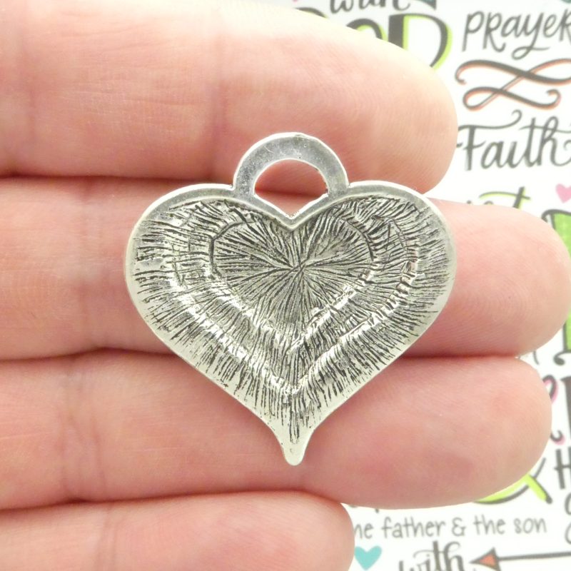 Silver Heart Charms Wholesale
