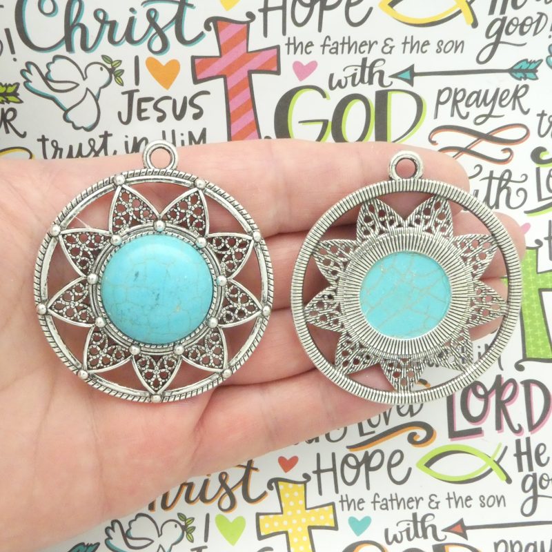 silver turquoise pendant