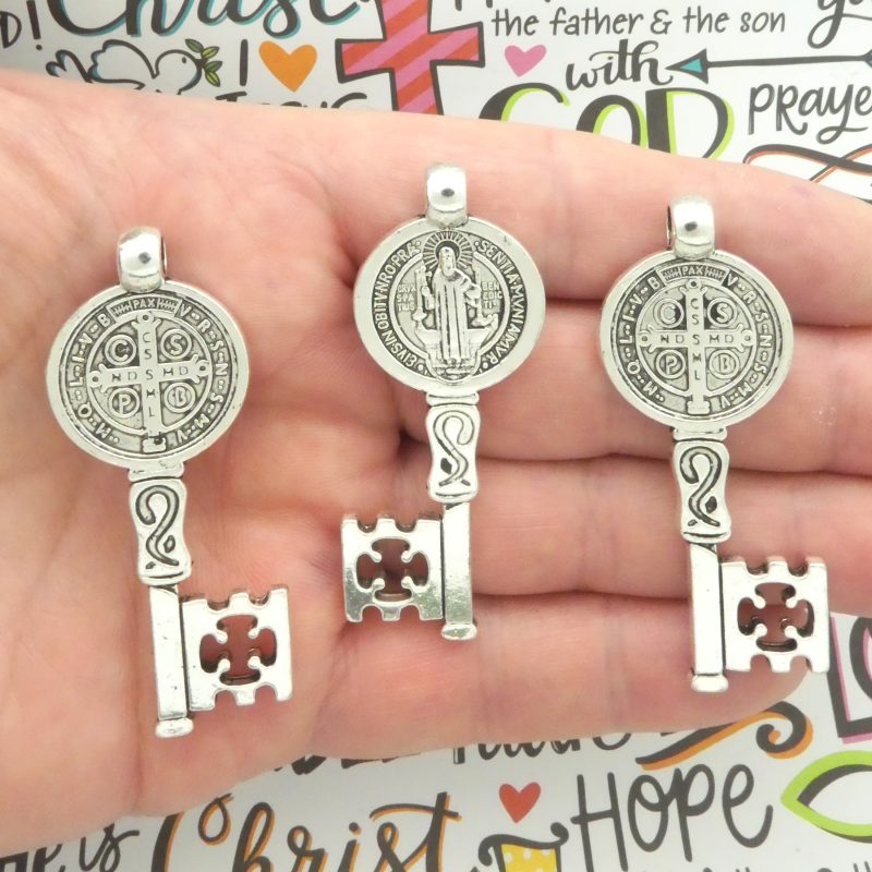 1 Key St Benedict Charm Large by TIJC SP2033 - Image 6