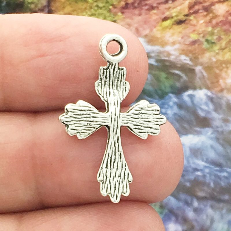 12 Silver Cross Charm Pendant by TIJC SP0942 - Image 2