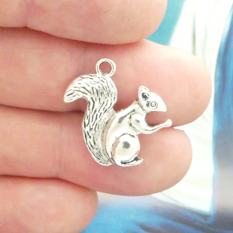 20 Squirrel Charms Bulk Silver by TIJC SP2029B - Image 4
