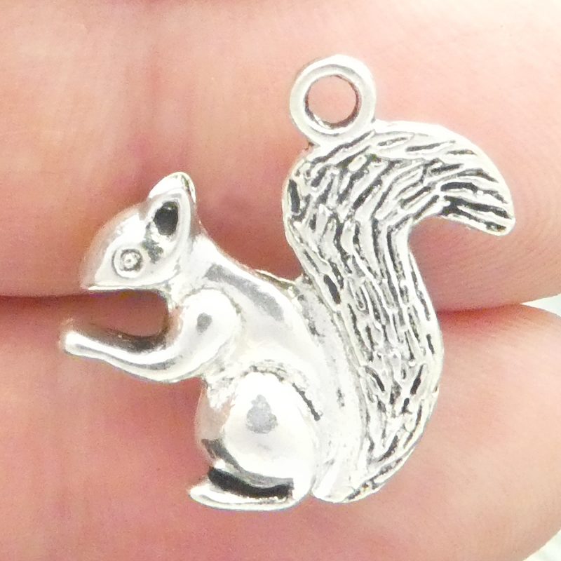 Silver Squirrel Charm