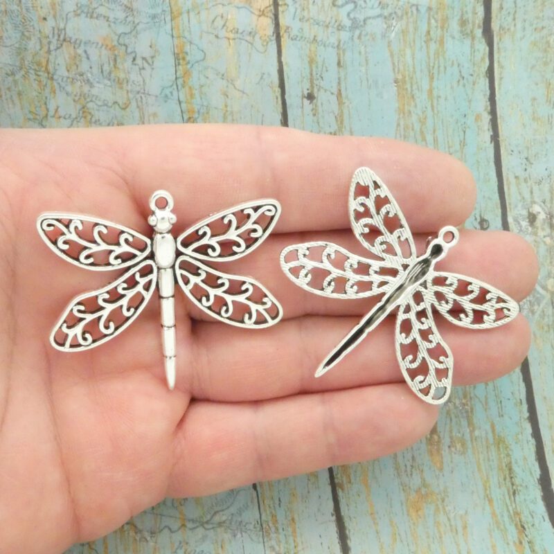 silver dragonfly pendants bulk