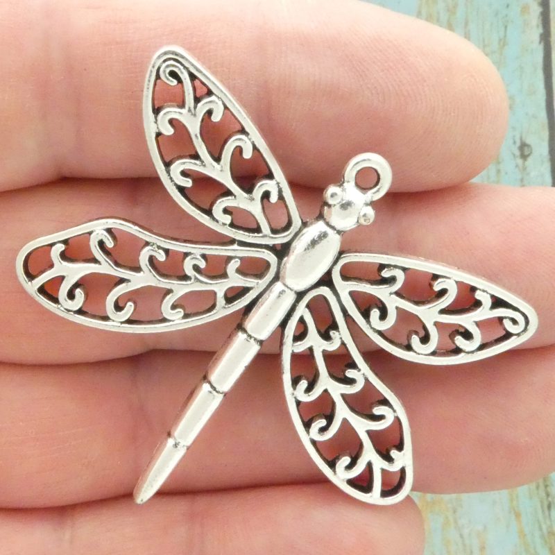 silver dragonfly pendants bulk
