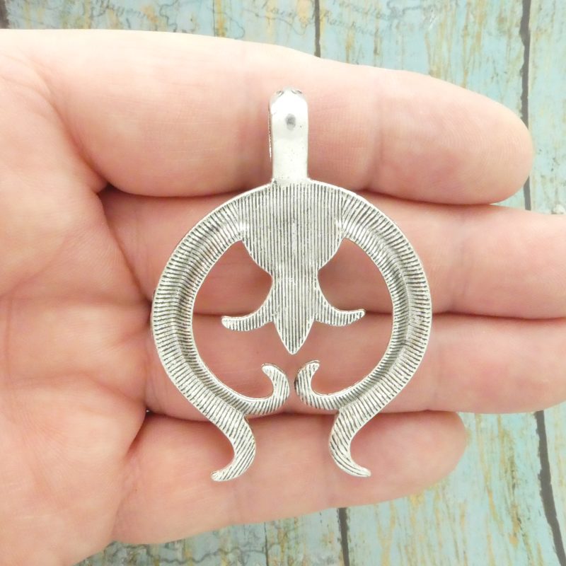 1 Ornate Silver Southwestern Turquoise Pendant by TIJC SP2040 - Image 3