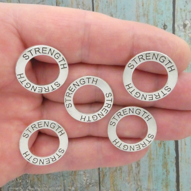 5 Affirmation Circle Strength Charm by TIJC SP1157 - Image 2