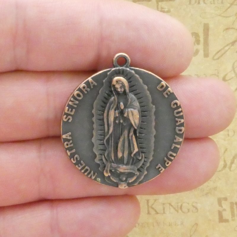 1 Our Lady of Guadalupe Medal Round Copper by TIJC SP2043