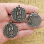 3 Our Lady of Guadalupe Medals Bulk Round Copper by TIJC SP2043B