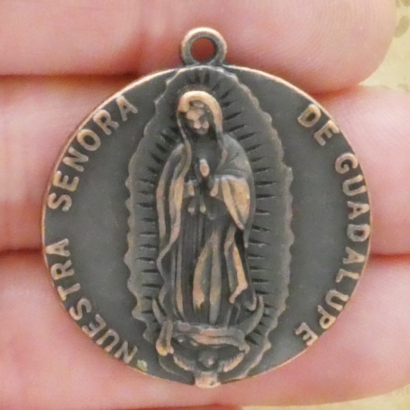 1 Our Lady of Guadalupe Medal Round Copper by TIJC SP2043 - Image 2