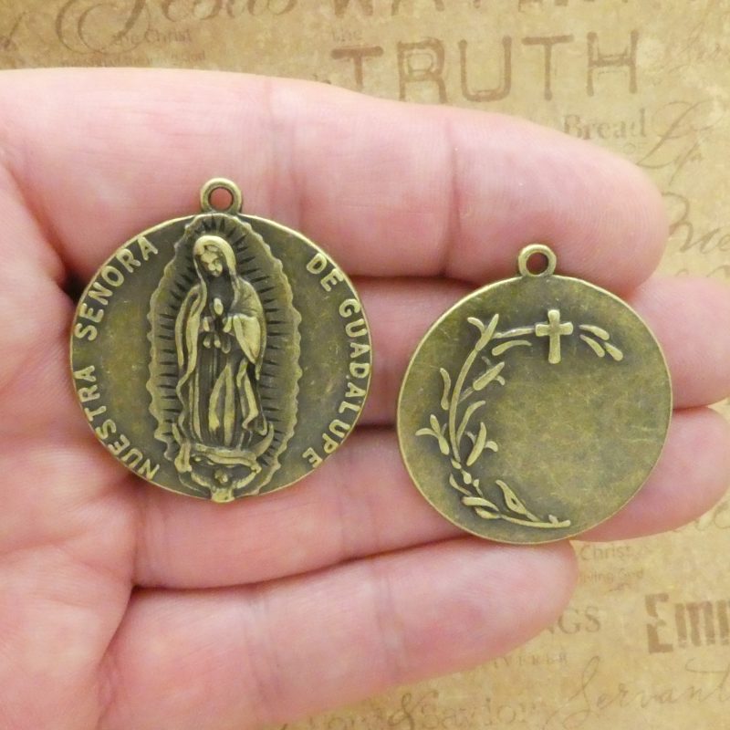 1 Our Lady of Guadalupe Medal Round Bronze by TIJC SP2044 - Image 4