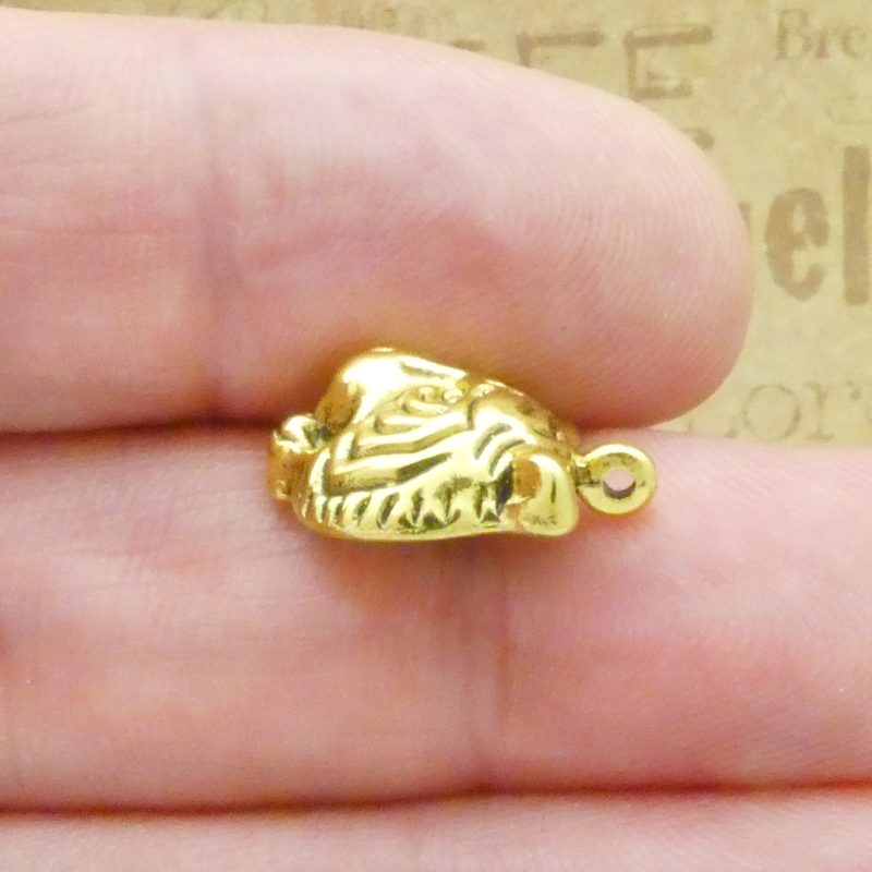 30 Gold Tiger Head Charms Bulk by TIJC SP2046B - Image 4