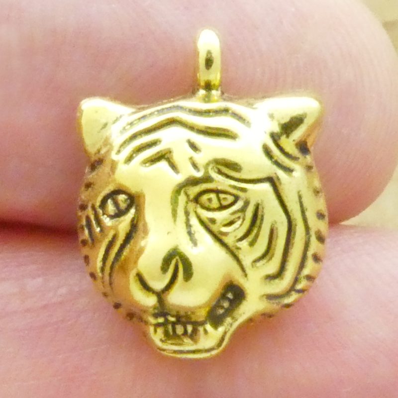 gold tiger head charm