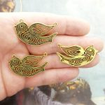 8 Gold Holy Spirit Dove Pendants Bulk by TIJC SP2050B