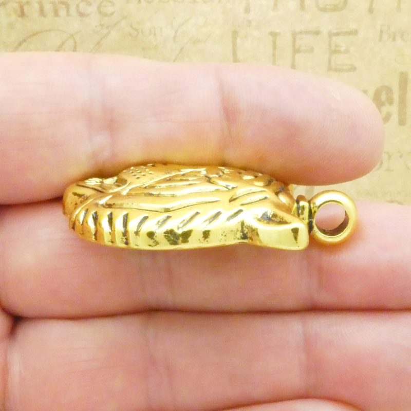 1 Gold Tiger Charm Pendant 44x34mm by TIJC SP2057 - Image 4