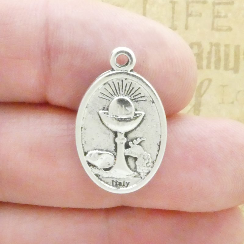 BULK 12 Silver First Holy Communion Charm Holy Spirit Pendant 25x15mm by TIJC SP2060B - Image 4