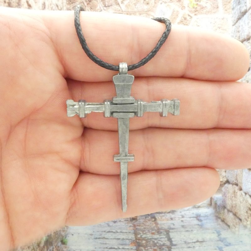 1 Nail Cross Pendant with 24 Inch Black Cord by TIJC SP6003N