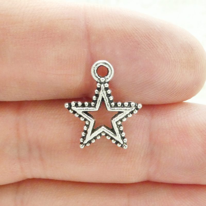 silver star charms for jewelry making