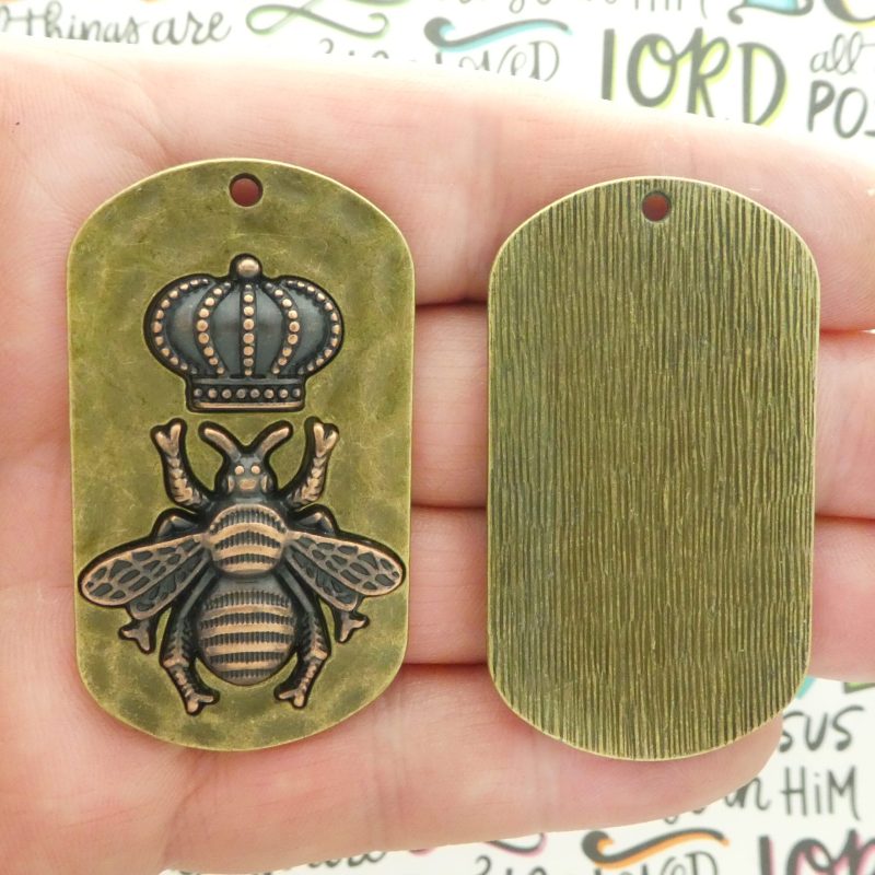 queen bee pendants bulk in bronze and copper pewter front and back