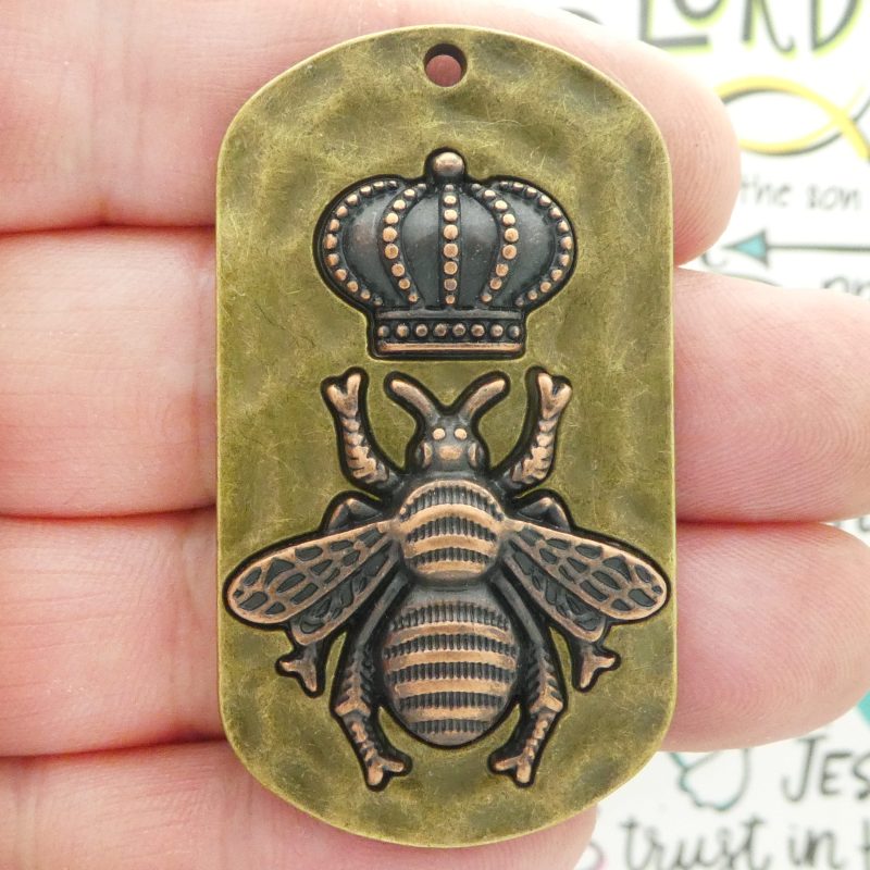 queen bee pendants bulk in bronze and copper pewter closeup