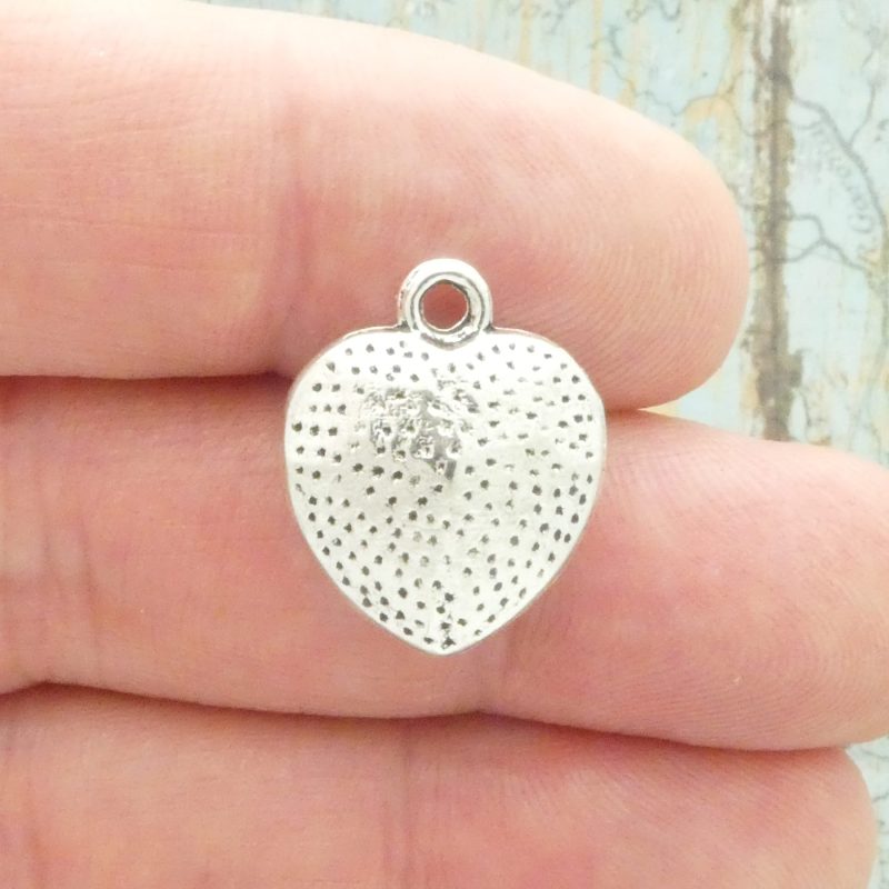 1 Clear Crystal Heart Pendants for Jewelry Making in Silver Pewter by TIJC SP2066 - Image 3