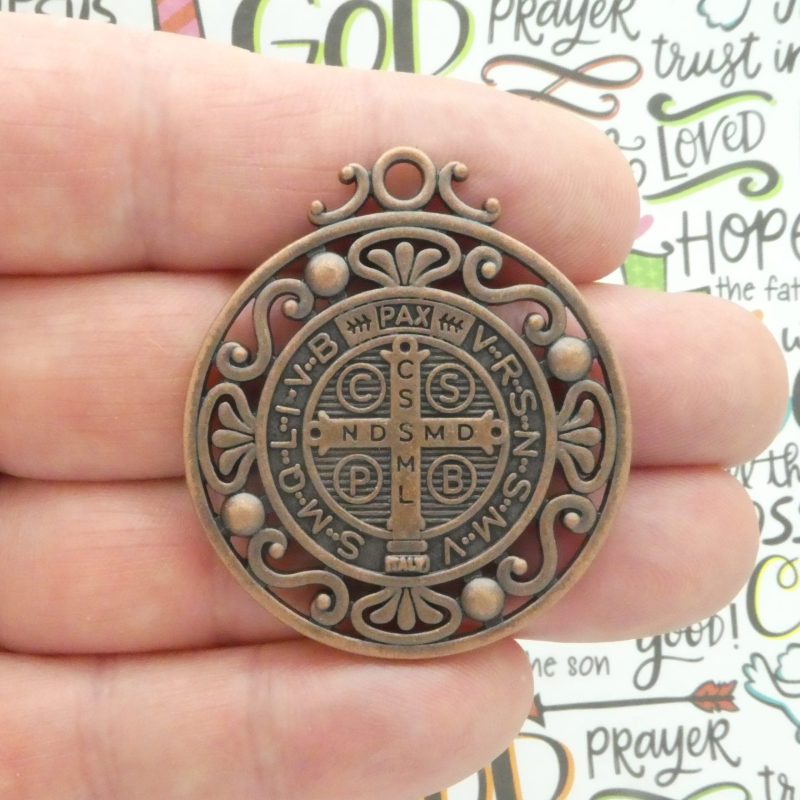 st benedict medallion for sale in copper pewter back