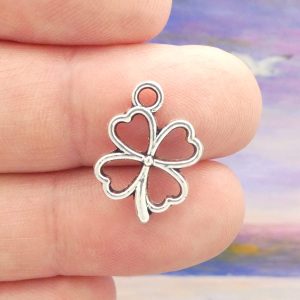 four leaf clover charms bulk in silver pewter
