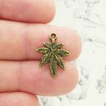pot leaf charm bulk in bronze pewter