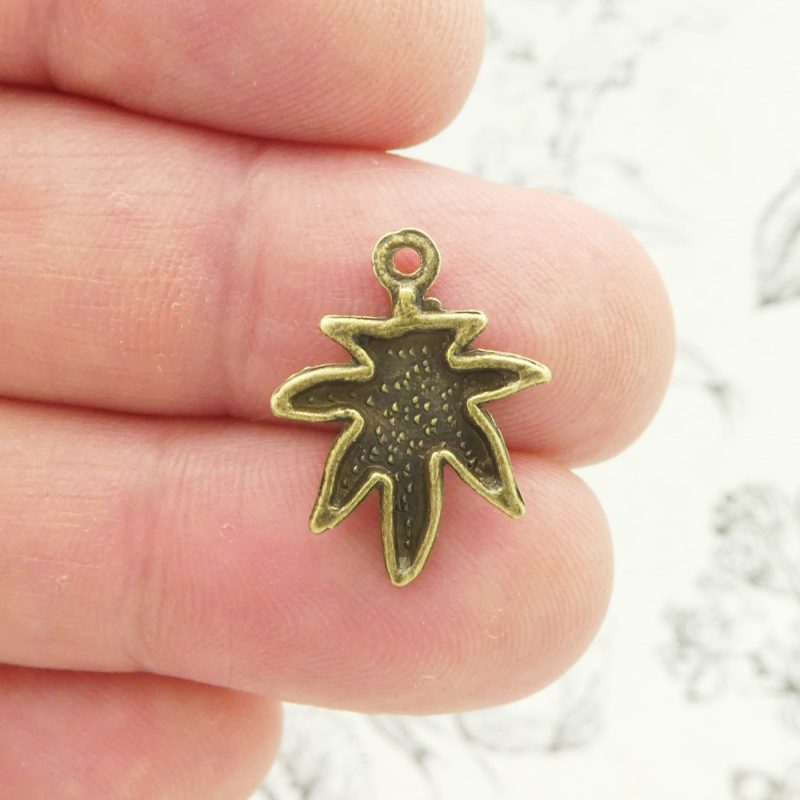 10 Bronze Pot Leaf Charm 21x16mm by TIJC SP2071 - Image 4