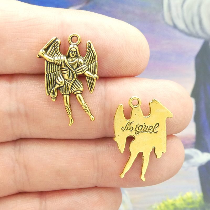St Micheal charms bulk in gold pewter front and back