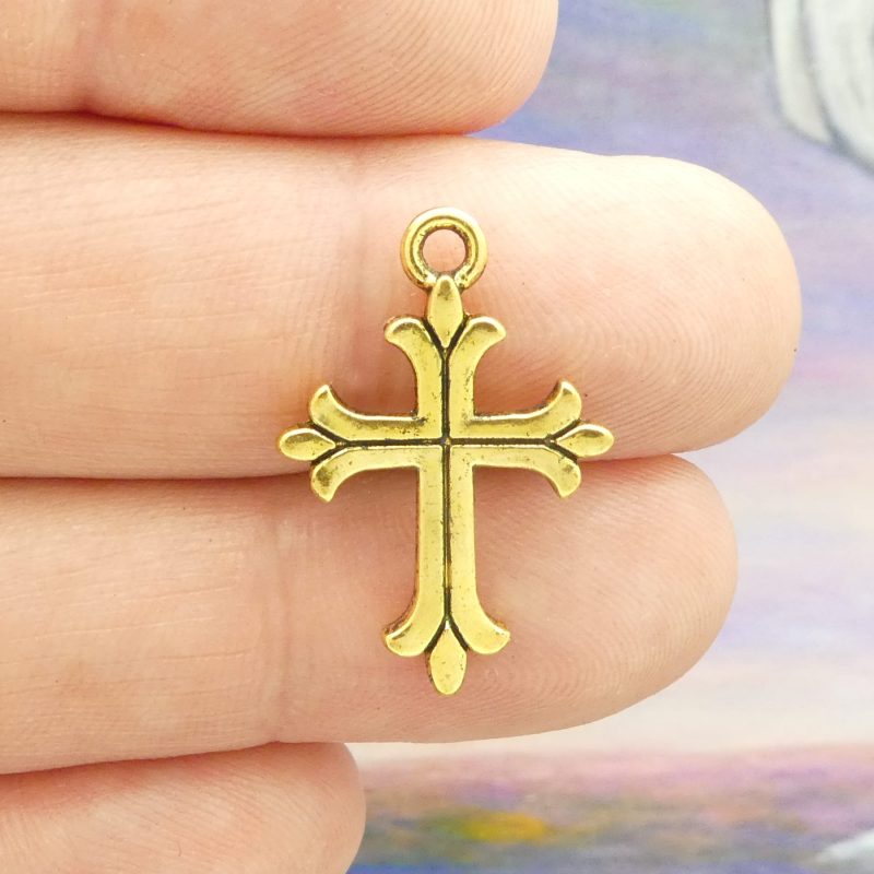orthodox cross charms bulk in gold pewter