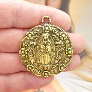 our lady of guadalupe medallion bulk in gold pewter
