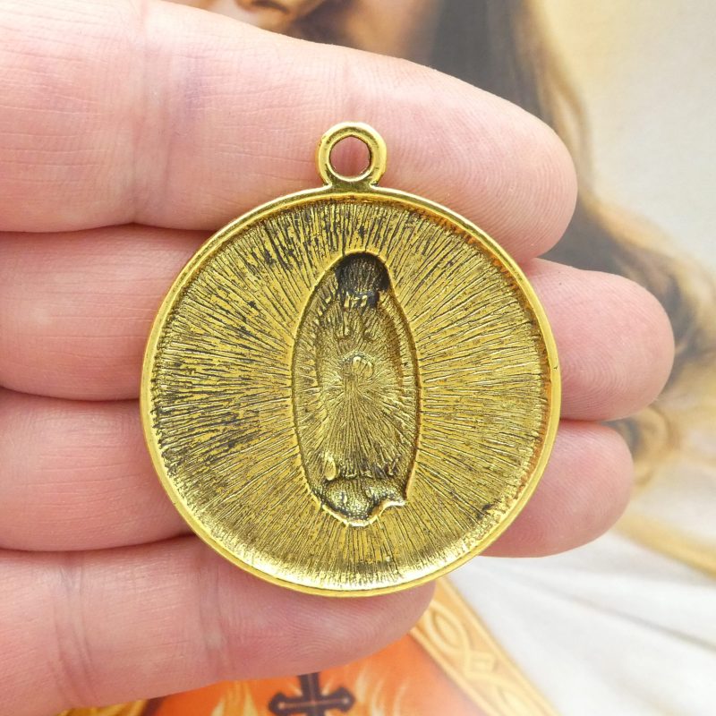 1 Our Lady of Guadalupe Medal Round Gold by TIJC SP2081 - Image 3