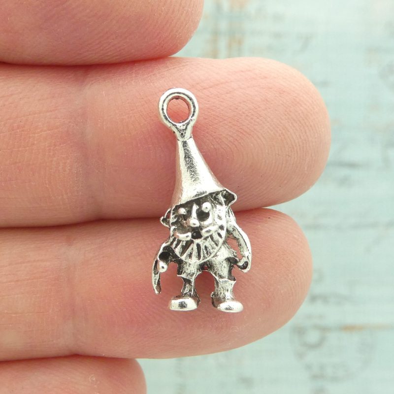 garden gnome charms bulk in silver pewter