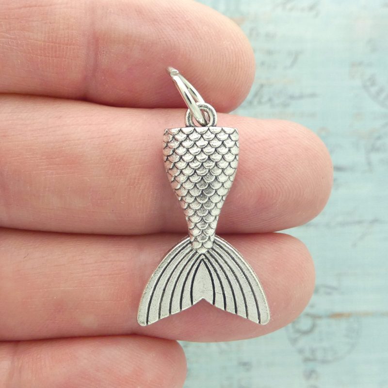 mermaid tail pendants bulk in silver pewter