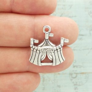 circus tent charms bulk in silver pewter