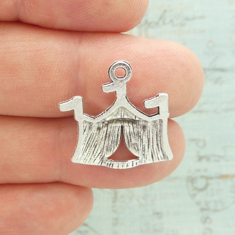 5 Circus Tent Charms Bulk in Silver by TIJC SP5005 - Image 3