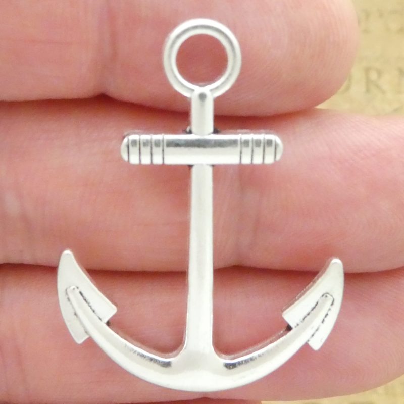 silver anchor pendants bulk in pewter closeup