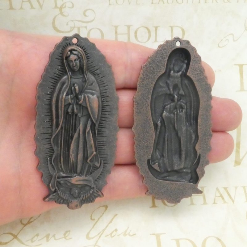 Our Lady of Guadalupe pendants bulk in copper pewter front and back