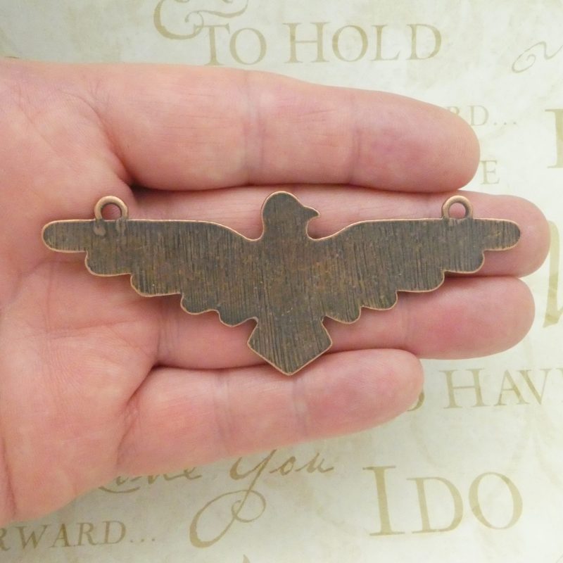 1 Copper Thunderbird Charm Pendant with Turquoise for Southwest Jewelry 35x90mm by TIJC SP2088 - Image 3