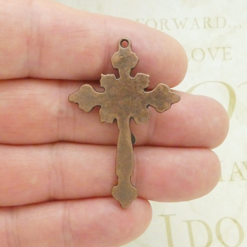 BULK 8 Copper Crucifix Cross Pendant Rosary Making Supplies by TIJC SP2089B - Image 4