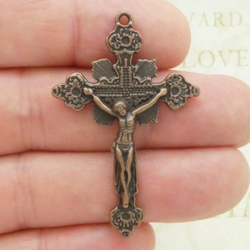 copper crucifix cross pendants for rosary