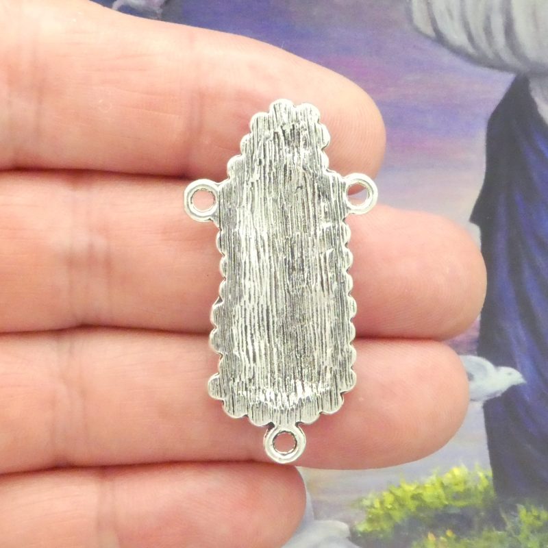 1 Silver Our Lady of Guadalupe Rosary Parts with Crystal Large by TIJC SP2090 - Image 3