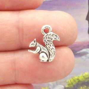 squirrel charms bulk in silver pewter