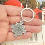 St Benedict medal keychain in stainless steel