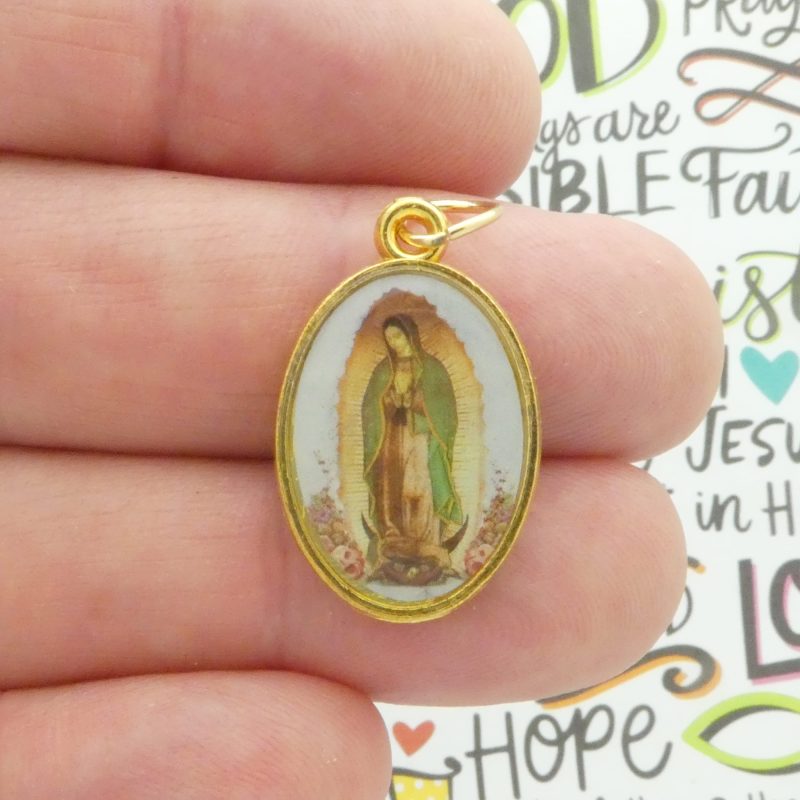Our Lady of Guadalupe Medals with Chi Rho Alpha and Omega Symbol