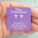 tiny silver cross earrings