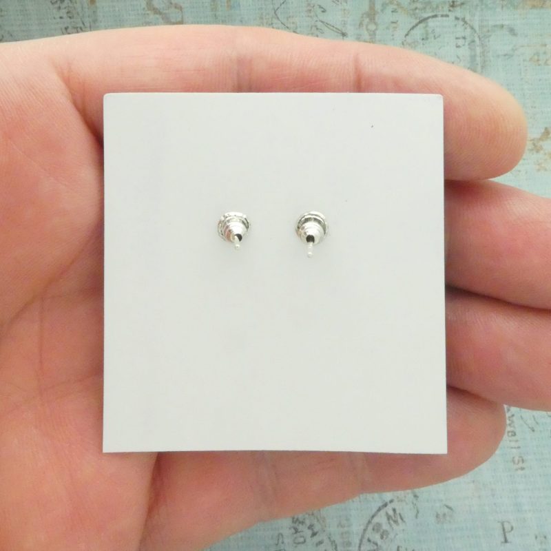 1 Pair Tiny Silver Cross Earrings for First Holy Communion in Gift Box by TIJC SP6028E - Image 2